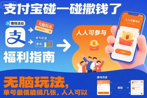 支付宝碰一碰玩法揭秘：单号最低可撸几张？人人可参与-网赚项目资源库