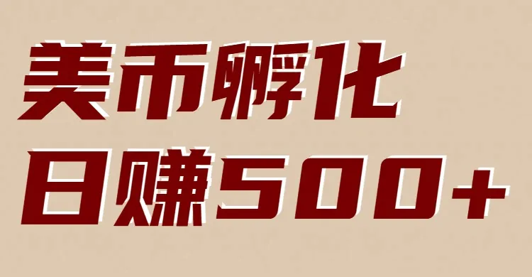 美币孵化项目：电脑全自动挂机赚美金，小白轻松上手-网赚项目资源库