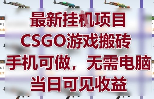 最新挂G项目：CSGO游戏搬砖，手机操作，无需电脑，即时收益【揭秘】-网赚项目资源库