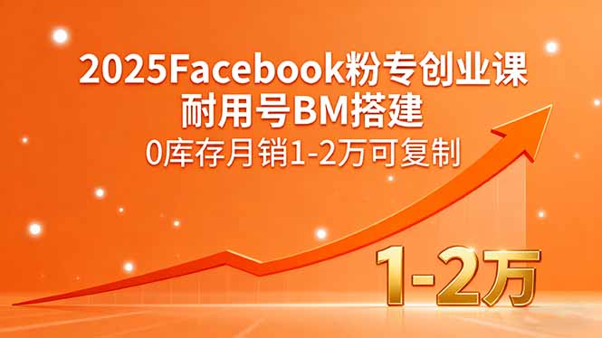 2025年Facebook粉丝专页创业课程：BM搭建，0库存月销1-2万可复制-网赚项目资源库
