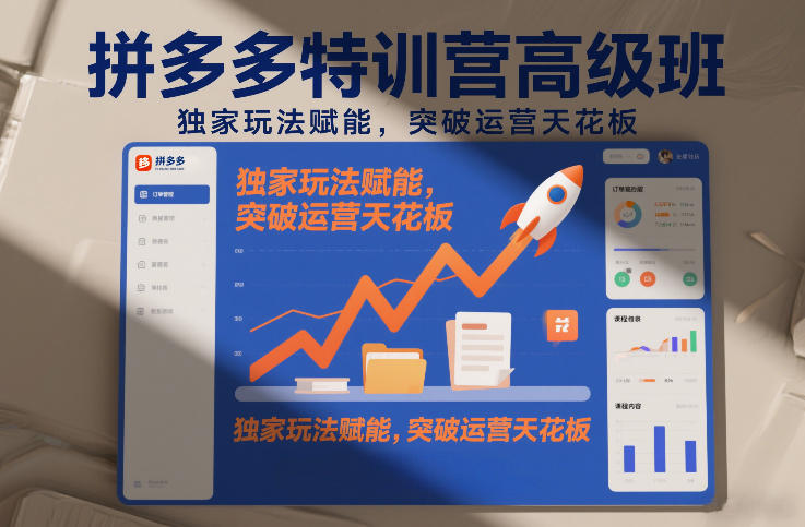 拼多多特训营高阶班：独家玩法赋能，突破运营天花板(更新至2026年)-网赚项目资源库