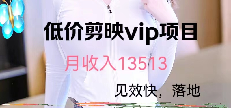 揭秘月入13000+的低价剪映VIP项目-网赚项目资源库